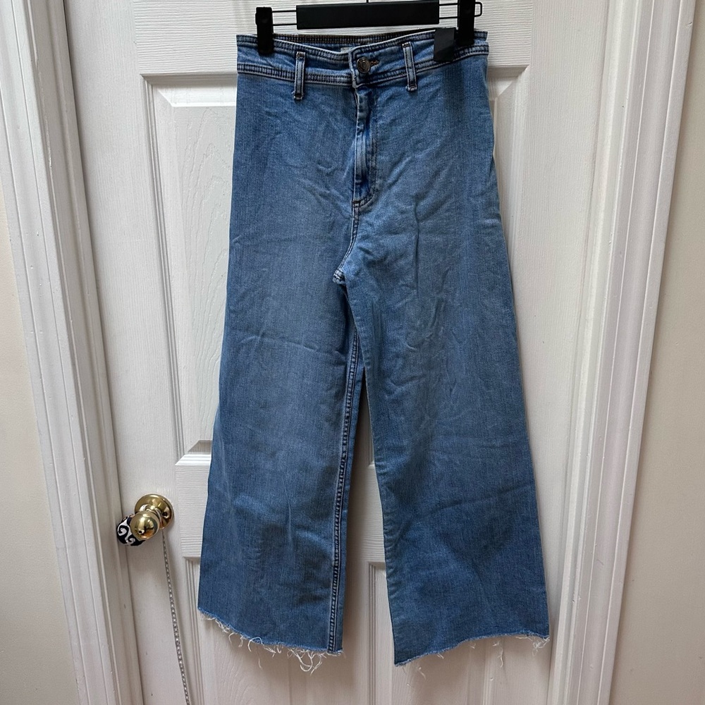 Zara Marine Street, blue high-rise, jeans, wide leg 6